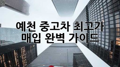 예천 중고차 최고가 매입! 완벽 가이드