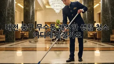 대전 중구 무수동 쾌적한 생활 청소, 어디에 맡길까요?